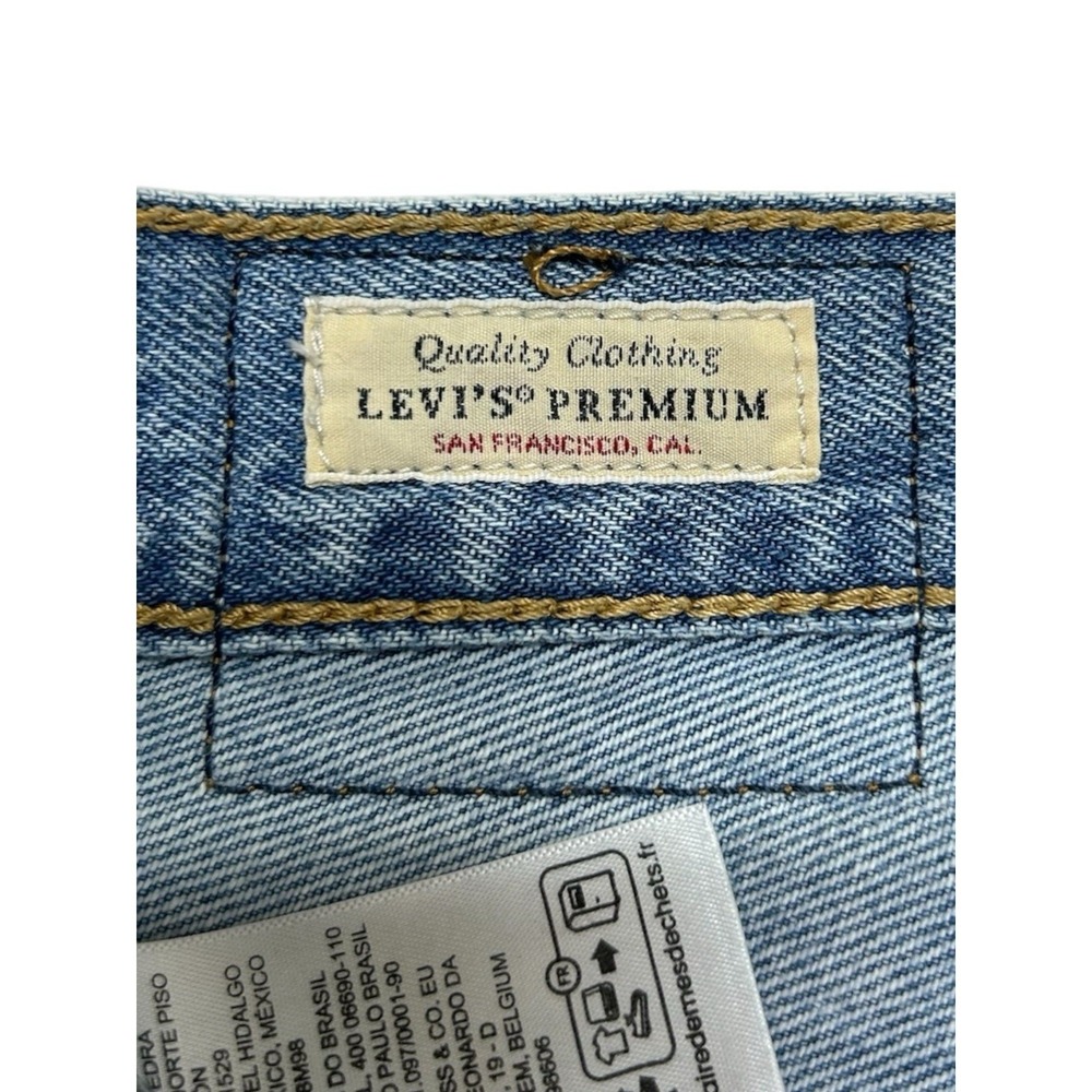 Levi's Women's 25 X 32 Ribcage Wide Leg Bell Flare Jeans Blue Denim Red tab - Picture 6 of 10